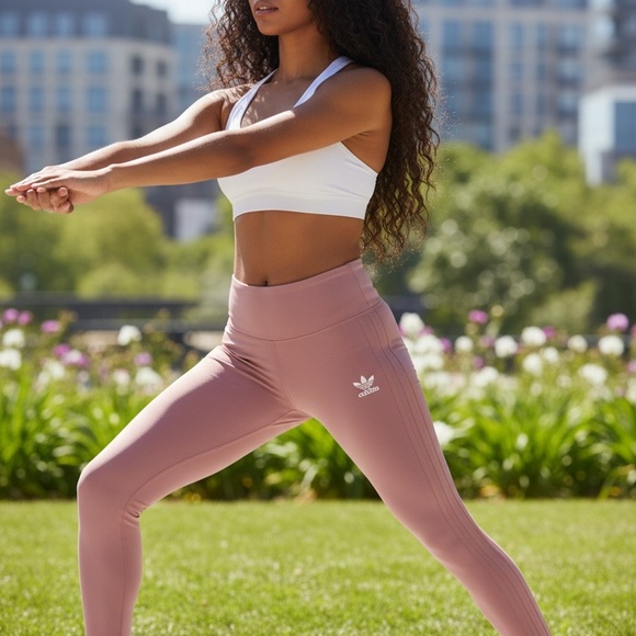 adidas Mauve High-Waist Tights - Picture 4 of 8